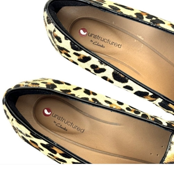 Clarks Unstructured Women's Size 7M Leopard Print Pony Hair Slip On Loaf… - Picture 3 of 4